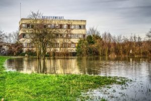 daño del césped inundado