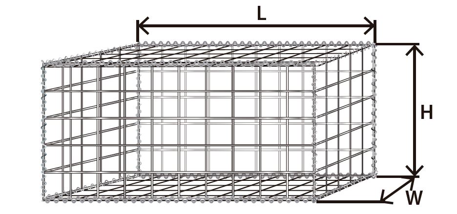 Gavión decorativo zinc