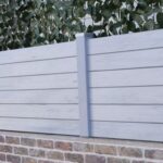 Valla PVC madera gris modelo antigona